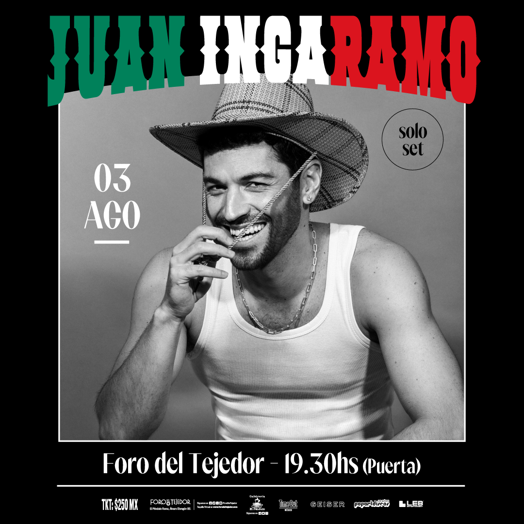 ¡Juan Ingaramo, artista Argentino estará de regreso en nuestro país este 3 de Agosto!