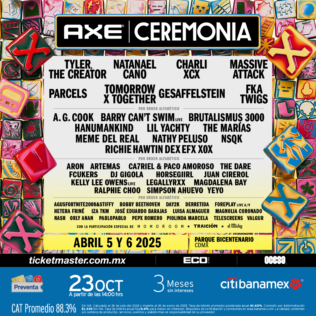 Cartel AXE Ceremonia 2025: Una Fusión Inigualable de Nostalgia y Vanguardia en el Parque Bicentenario