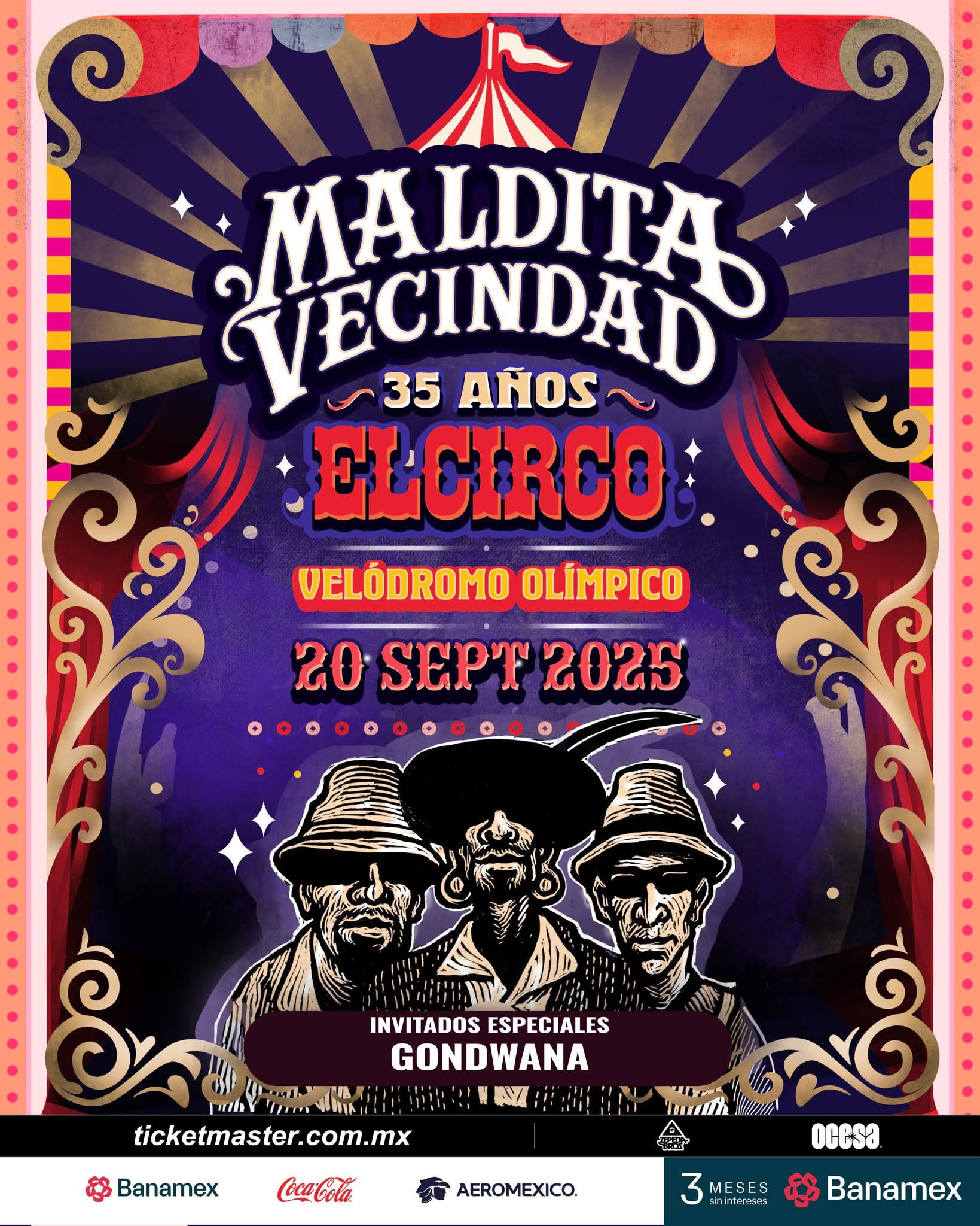 La Maldita Vecindad celebra 35 años de «El Circo» con un concierto en el Velódromo Olímpico de la CDMX.